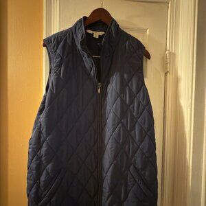 Coldwater Creek Navy Quilted Zip Vest – Size XL